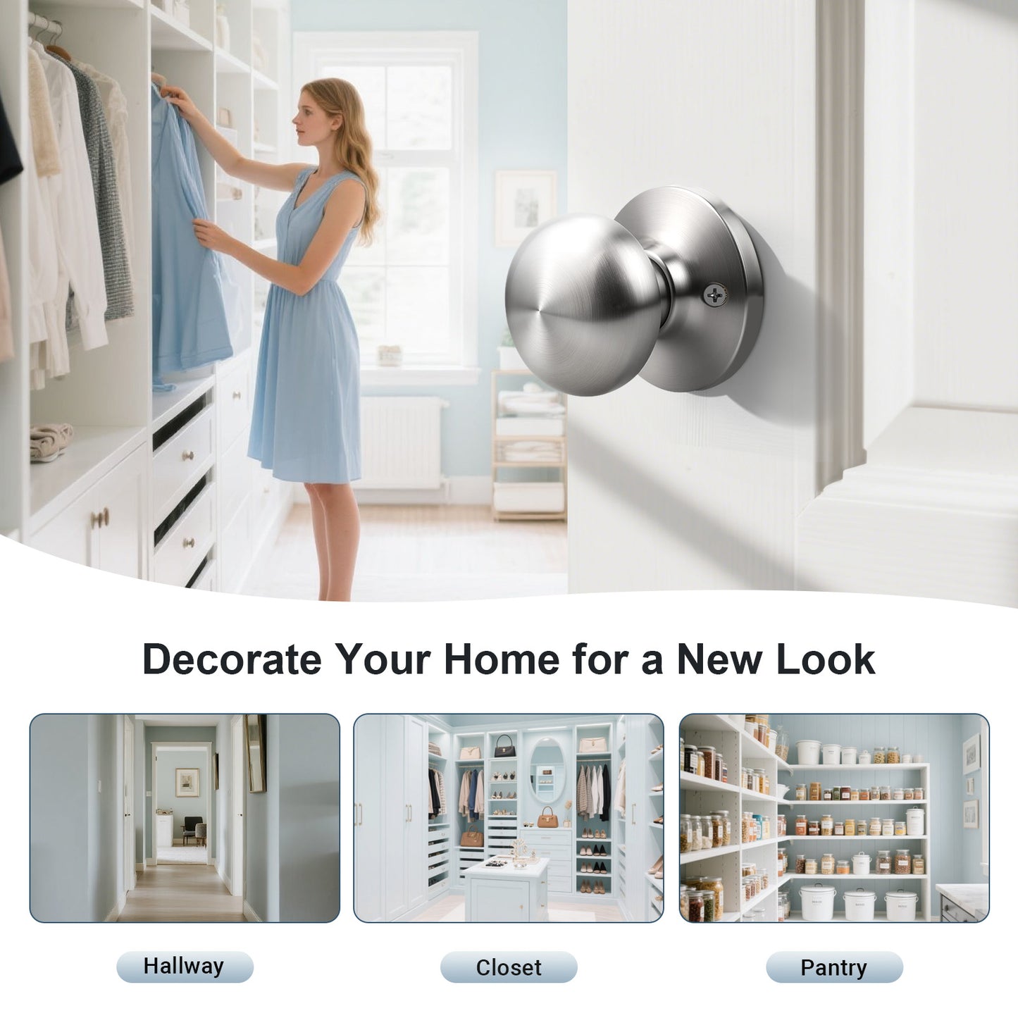 KNOBWELL Modern Round Interior Door Knobs-All Function