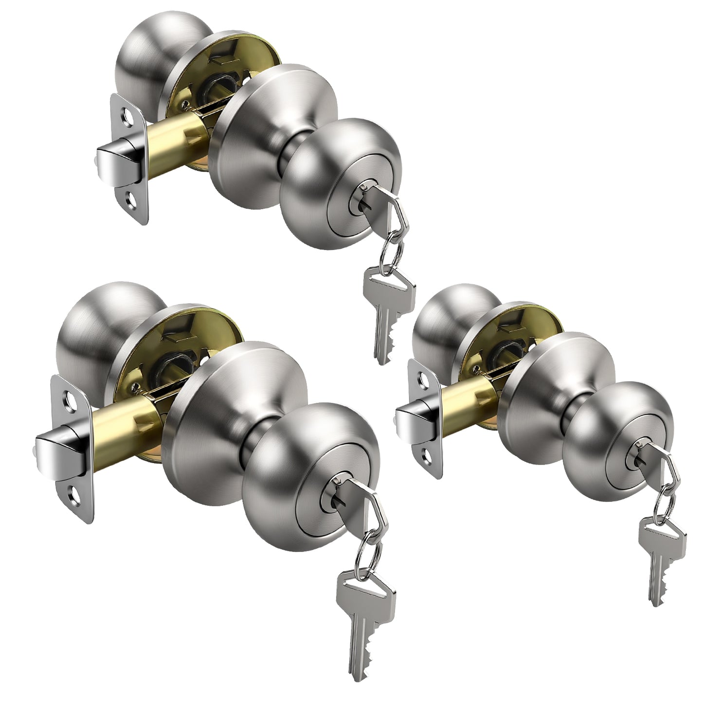 KNOBWELL Modern Round Interior Door Knobs-All Function