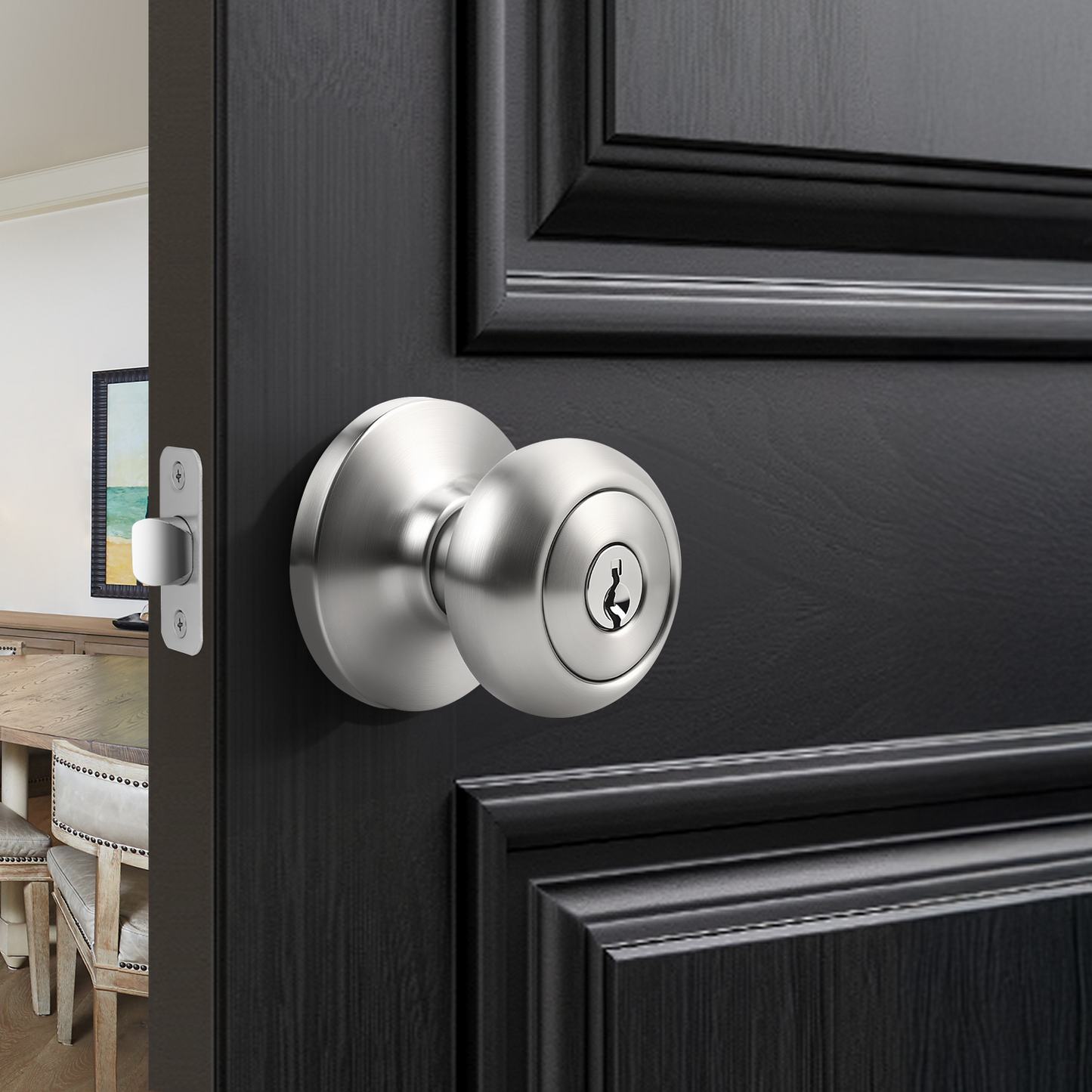 KNOBWELL Modern Round Interior Door Knobs-All Function