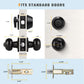 KNOBWELL Matte Black Single Cylinder Entry Door Handlesets with Deadbolts