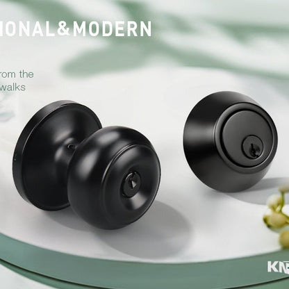 KNOBWELL Double Cylinder Keyed Entry Door Knob With Deadbolt