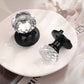 Modern Globe Faceted Crystal Privacy Door Knobs with Round Plate - DLC10BK