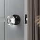 Modern Globe Faceted Crystal Passage Door Knobs with Round Plate - DLC10PS