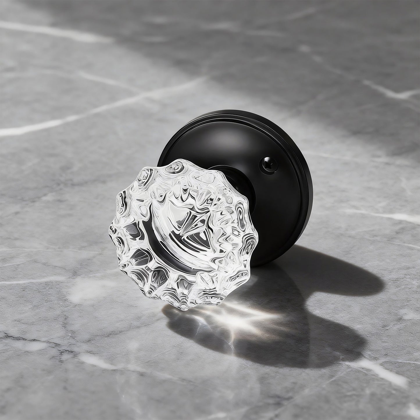 Knobwell Modern Crystal Door Knobs with Classic Round Rosette - DLC20