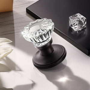 Modern Crystal Door Knobs with Classic Round Rosette - DLC20