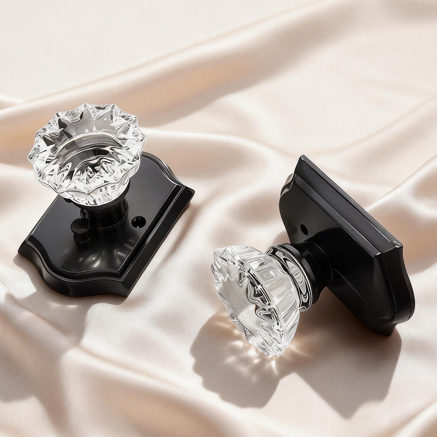 KNOBWELL Glass Door Knobs Interior, Vintage Crystal Door Knobs, Door Locksets（C20H）