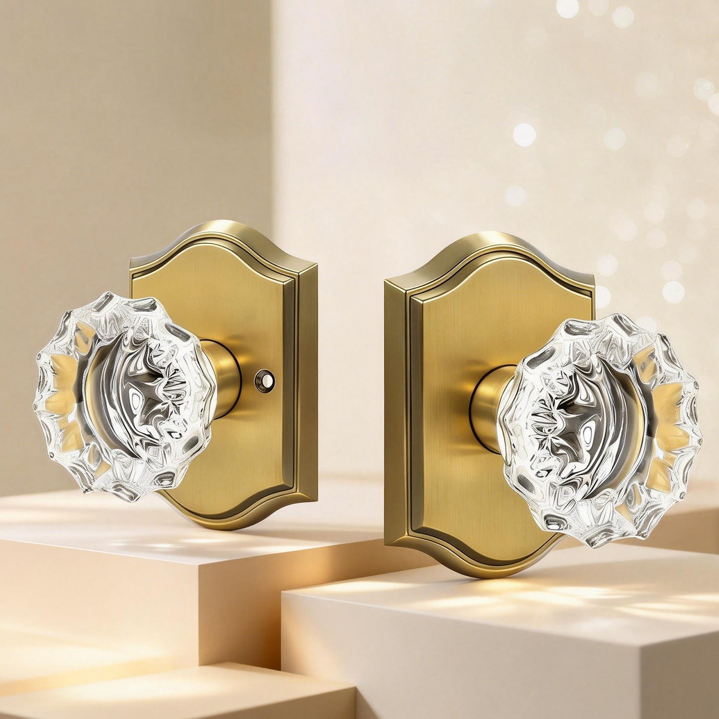 KNOBWELL Glass Door Knobs Interior, Vintage Crystal Door Knobs, Door Locksets（C20H）