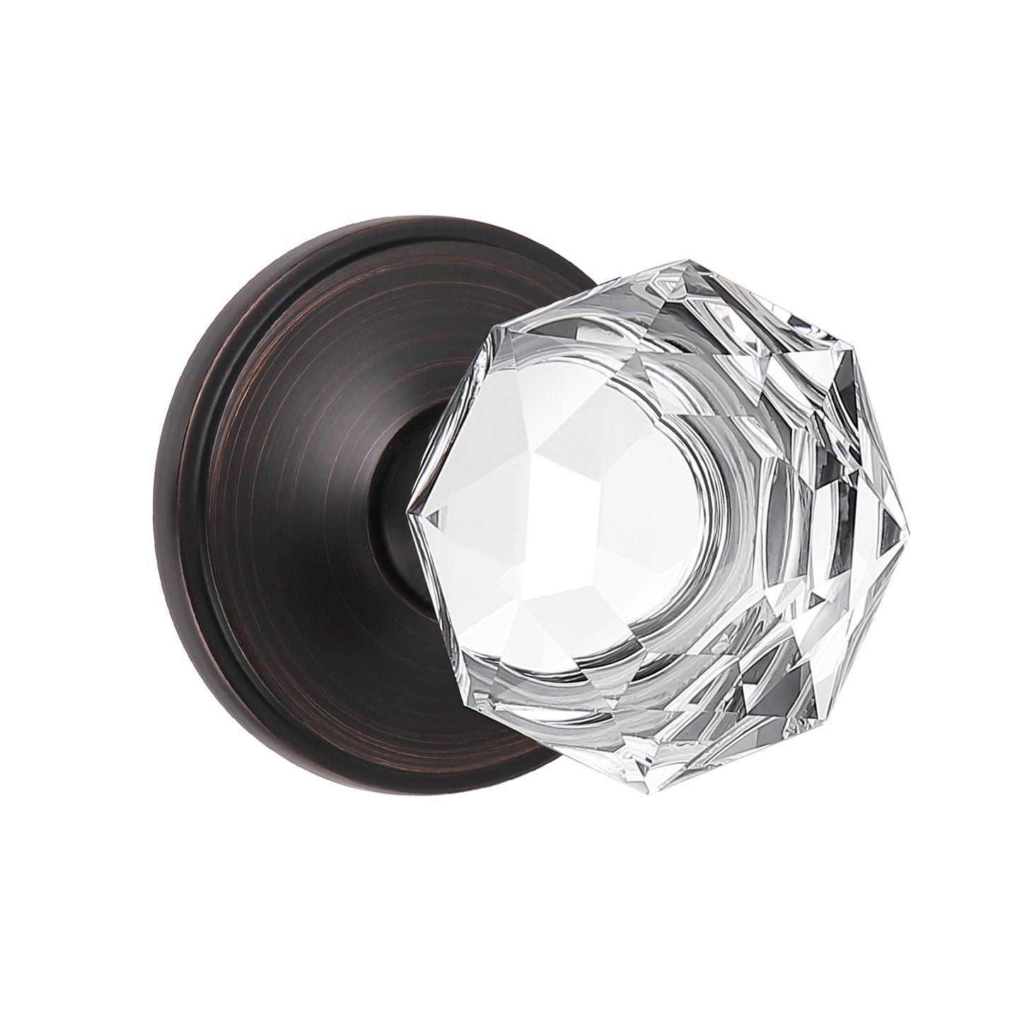 Providence Tulip Crystal Passage Door Knob with Classic Plate Rosette - DLC2PS