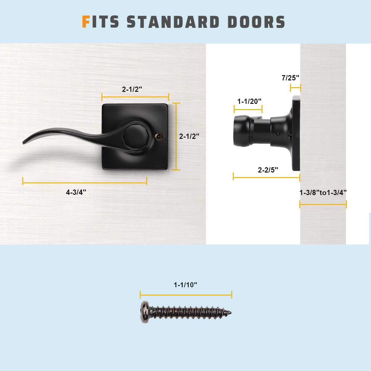 Square Rosette with Wave Style Single Dummy Door Levers (Pull Only) - DLSQ061DM