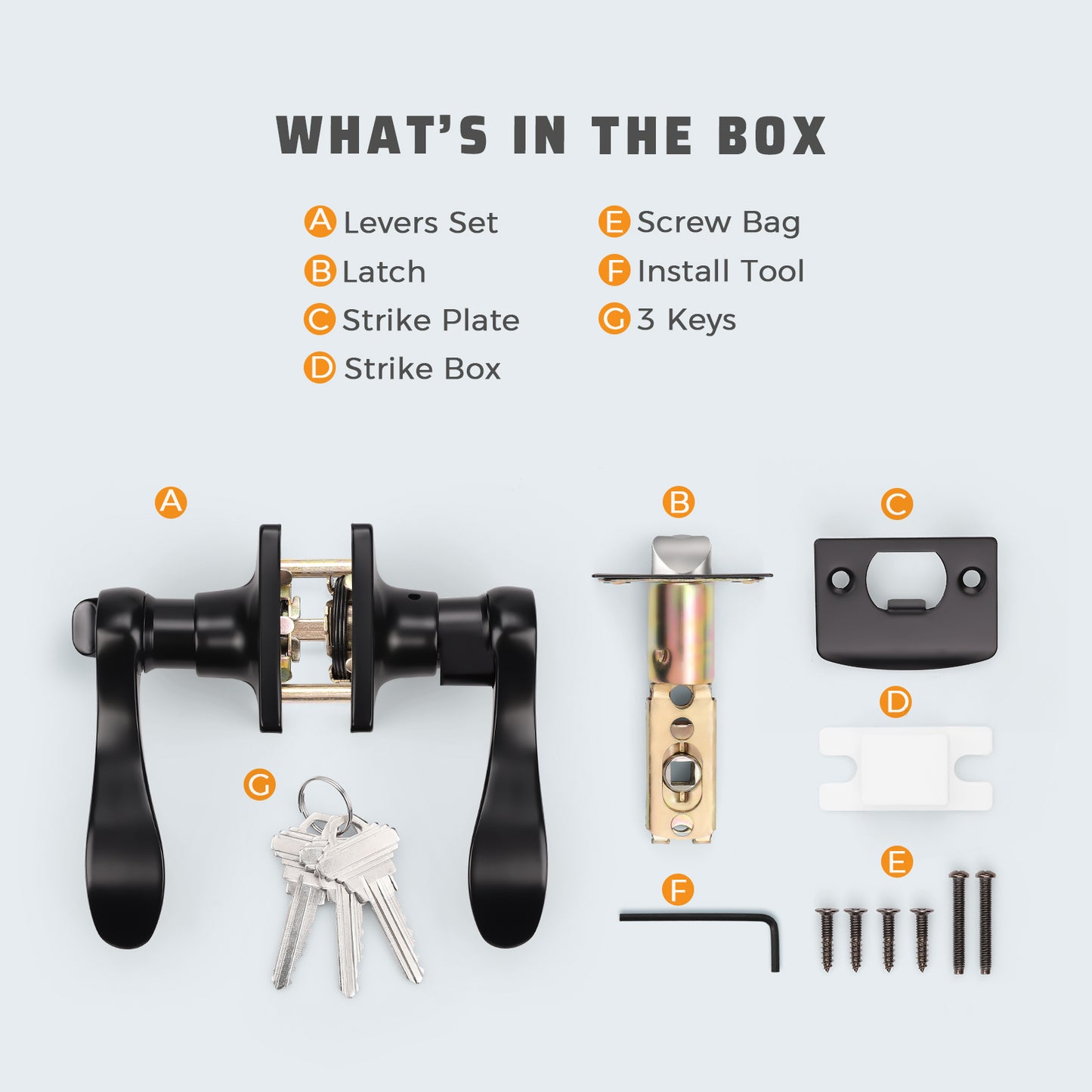 Square Rosette with Keyed Entry Wave Style Door Levers (Keyed Alike) - DLSQ061ETC