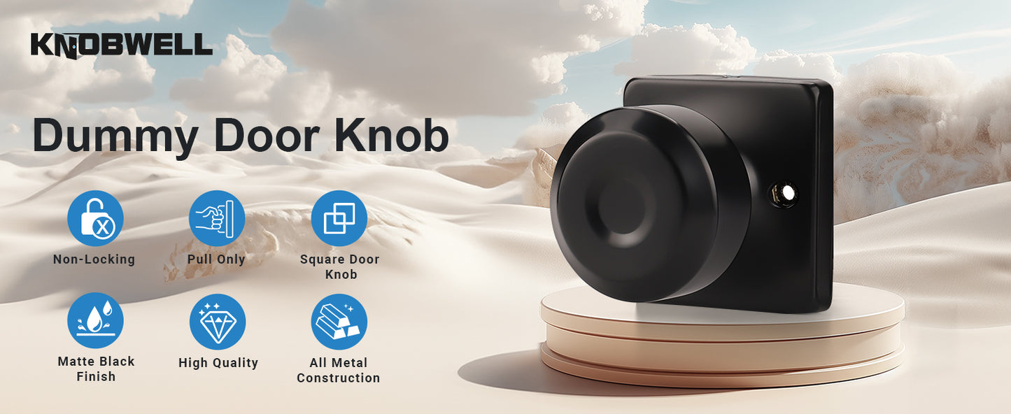 KNOBWELL Modern Square Interior Door Knobs-All Function