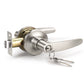 KNOBWELL Minimalist Brushed Nickel Keyed Entry Door Handles