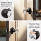 Front and back view of Knobwell Vintage Crystal Privacy Door Knobs With Lock For Bed/Bath-DLC3BK