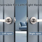 KNOBWELL Minimalist Brushed Nickel Reversible Privacy Door Handles For Interior Doors