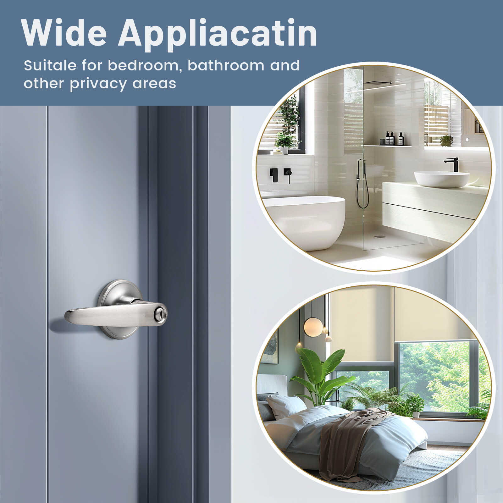 Application of KNOBWELL Minimalist Brushed Nickel Privacy Door Handles
