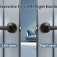 KNOBWELL Minimalist Matte Black Reversible Passage Door Handles For Interior Doors