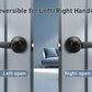 KNOBWELL Minimalist Matte Black Reversible Privacy Door Handles For Interior Doors