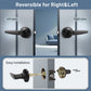 Installation of KNOBWELL Minimalist Matte Black Privacy Door Handle with Lock