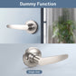 Front and Back View of KNOBWELL Minimalist Brushed Nickel Dummy Door Handles