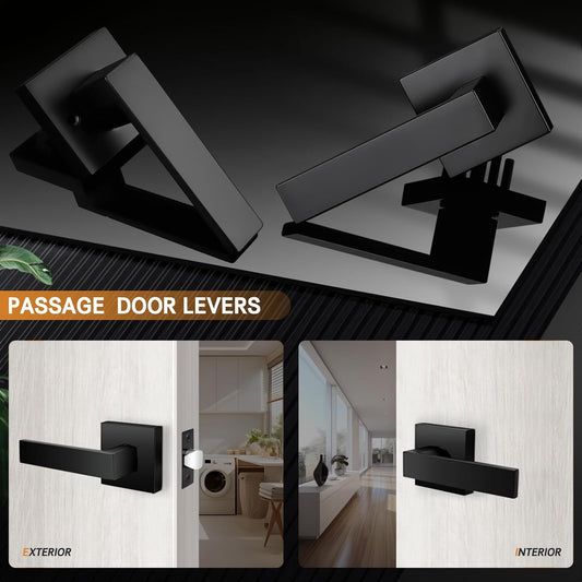 KNOBWELL Craftsman Style Privacy/Passage/Dummy/Keyed Entry Door Handles-DL01