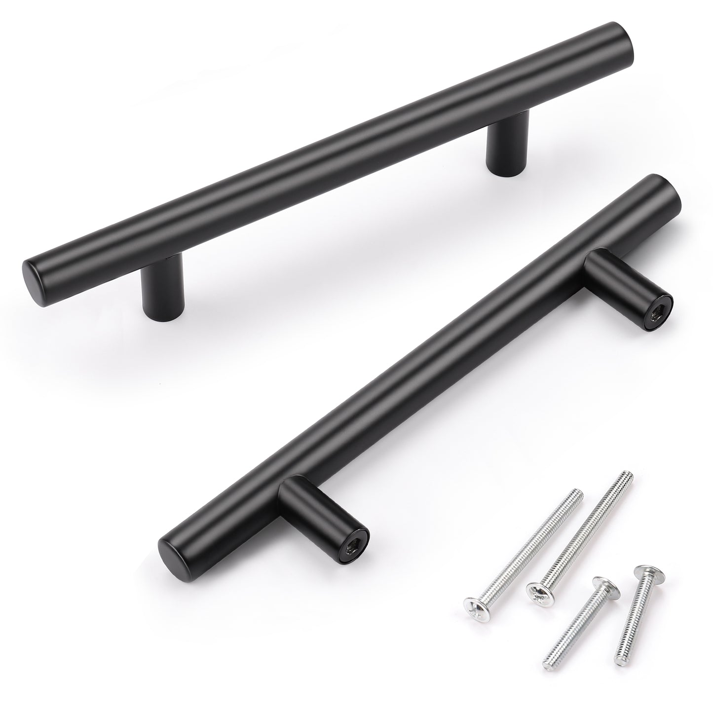 KNOBWELL Matte Black Stainless Steel Kitchen Cabinet Pulls for Cabinets/Drawers/Cupboards (2-1/2" - 10" Hole Center) - PD3383HBK