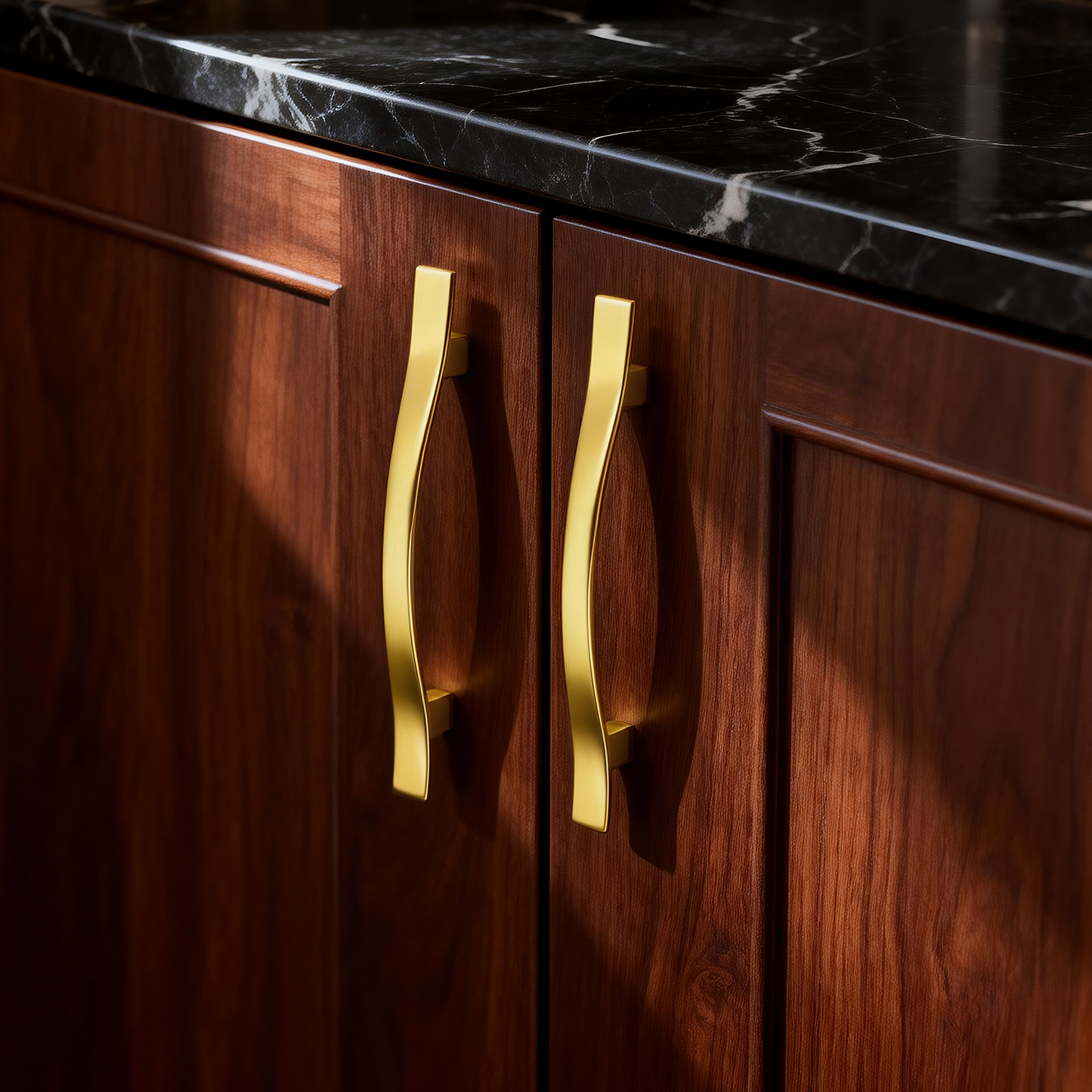 Wave Style Kitchen Cabinet Handles, Modern Dresser Drawer Pulls - Hole Spacing for 3-3/4'' - PD840