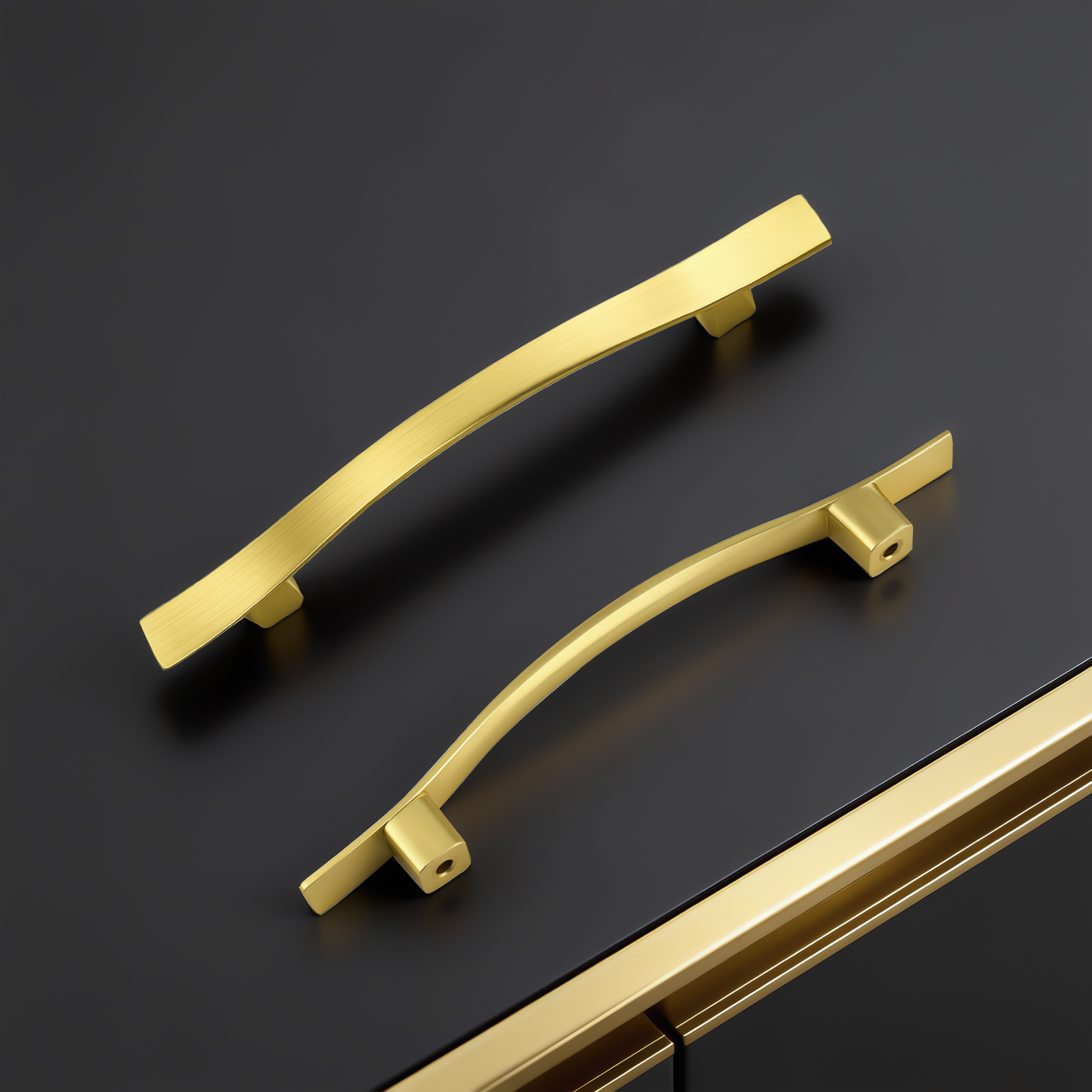 Wave Style Kitchen Cabinet Handles, Modern Dresser Drawer Pulls - Hole Spacing for 3-3/4'' - PD840