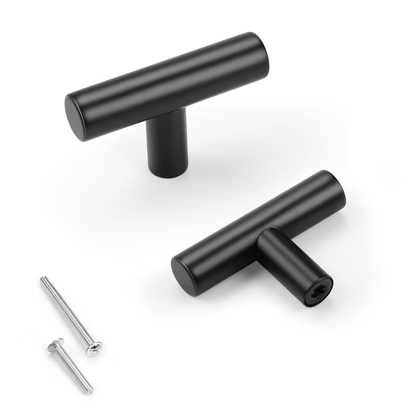 KNOBWELL Matte Black Stainless Steel Kitchen Cabinet Pulls for Cabinets/Drawers/Cupboards (2-1/2" - 10" Hole Center) - PD3383HBK