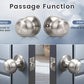 front and back view of KNOBWELL Flat Ball nickel Passage Door Knobs With Non Locking