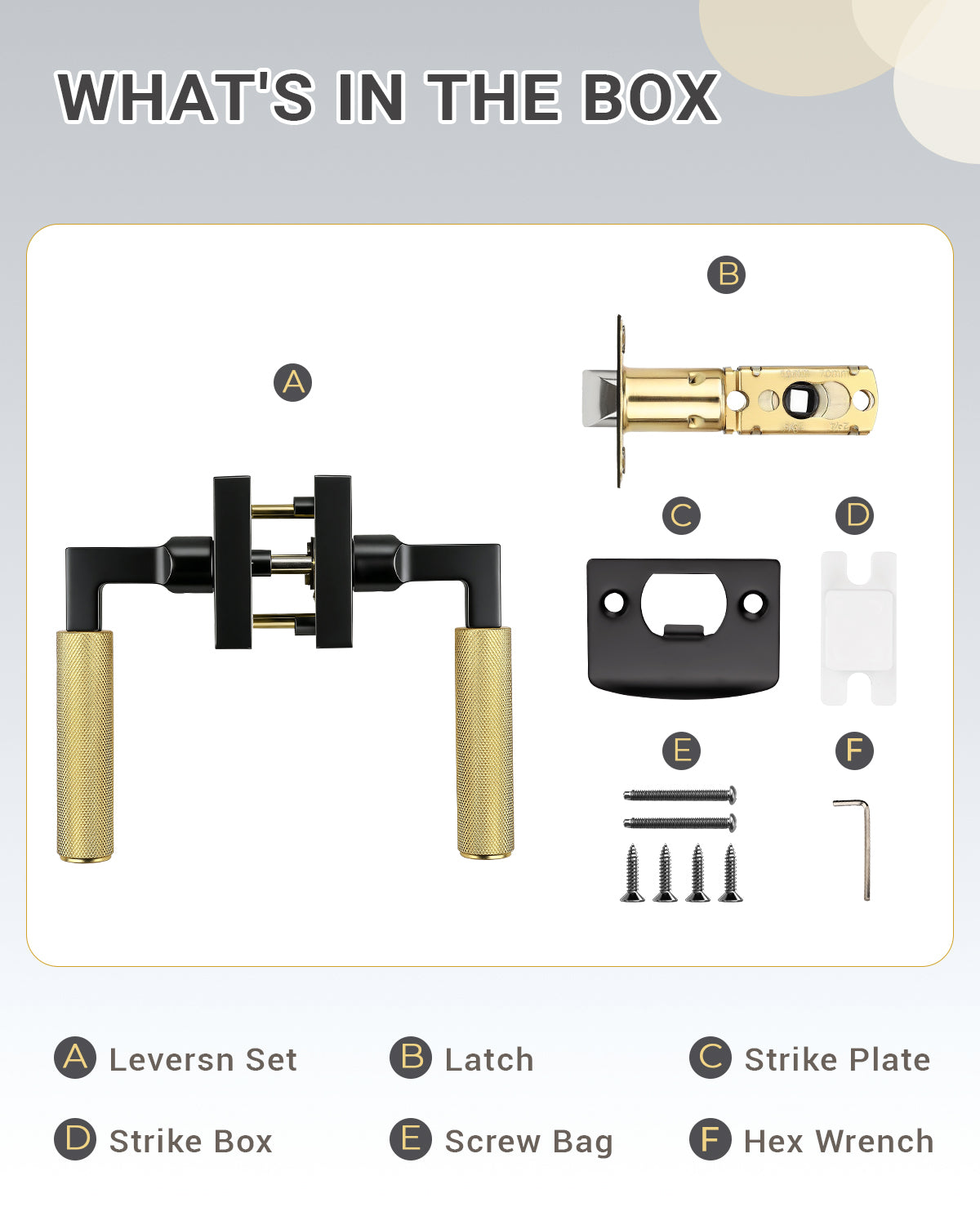 KNOBWELL Square Knurled Door Handle, Interior Door Handle for Bedroom Bathroom Closet