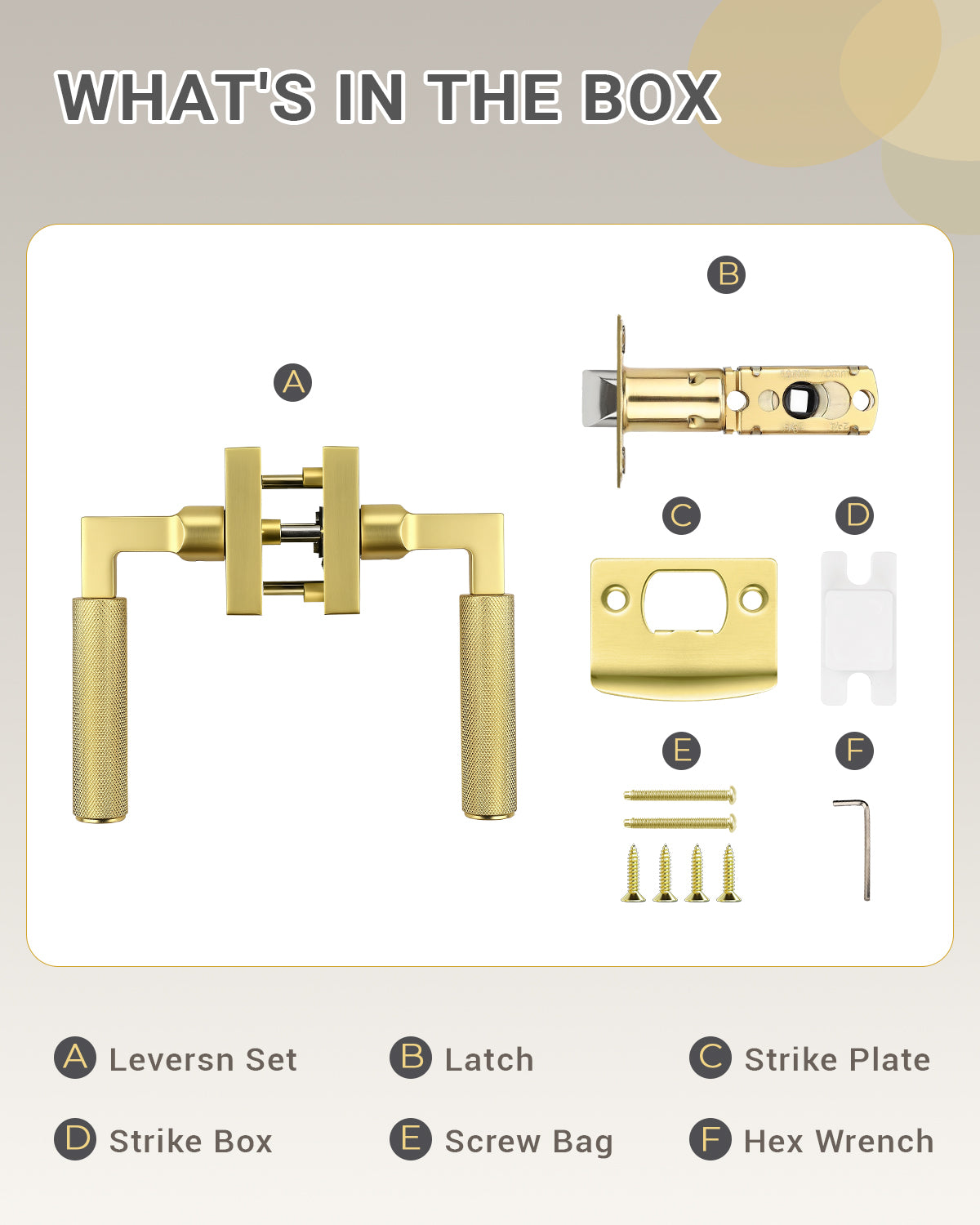 KNOBWELL Square Knurled Door Handle, Interior Door Handle for Bedroom Bathroom Closet