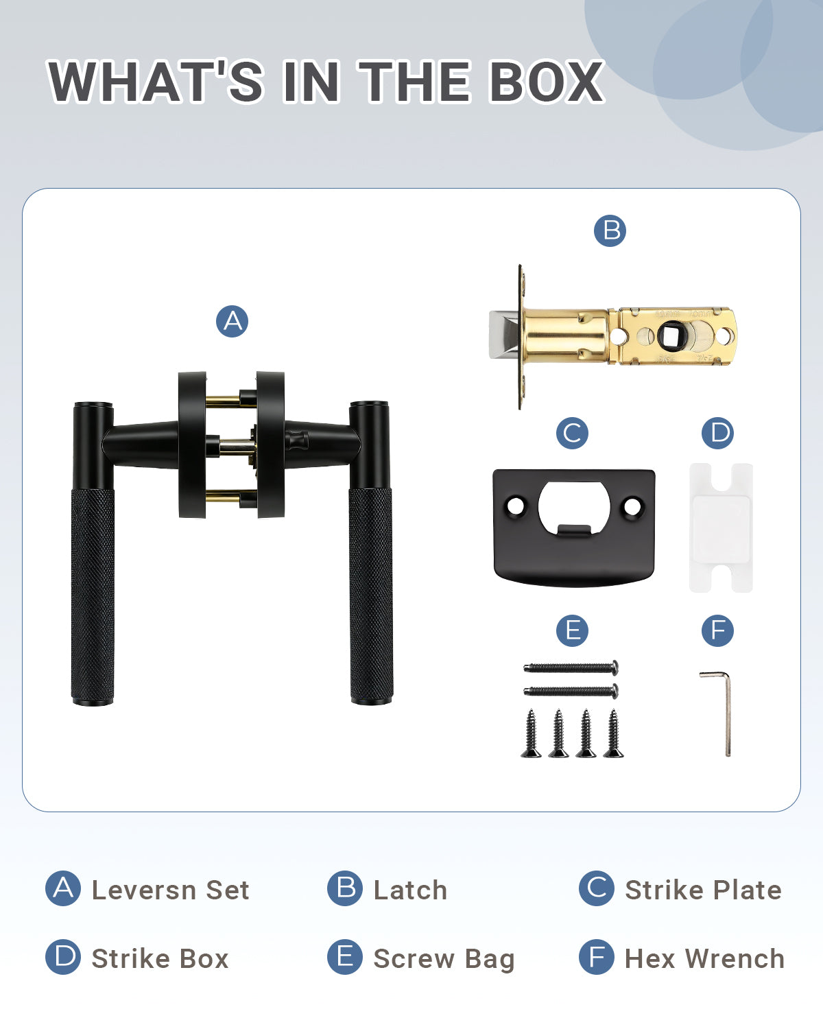 KNOBWELL Knurled Door Handle Round Style, Interior Door Handle Privacy/Passage Function