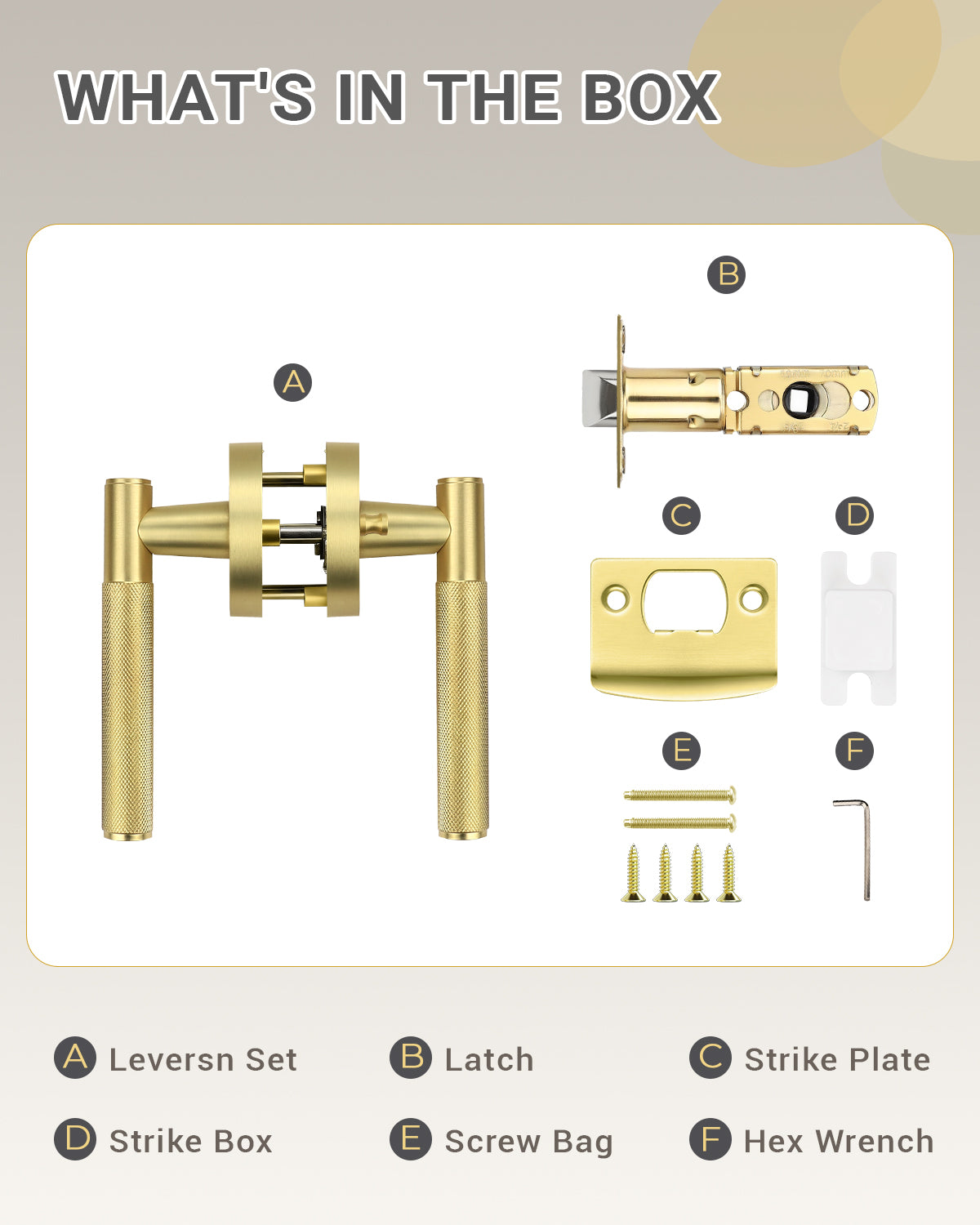 KNOBWELL Knurled Door Handle Round Style, Interior Door Handle Privacy/Passage Function
