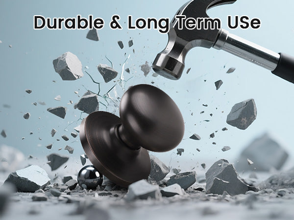 sturdy material of KNOBWELL Modern Passage Bronze Indoor Door Knobs Without Lock for Interior Doors