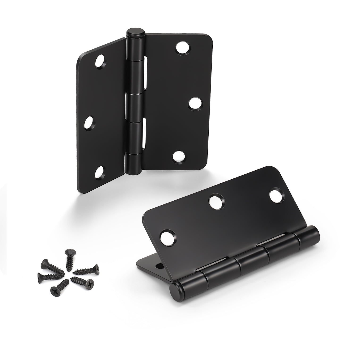 Matte Black Door Hinges - 3.5" x 3.5" inch - 1/4" Radius/ 5/8" Radius/ Square Corners - DH3535BK