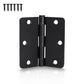 Matte Black Door Hinges - 3.5" x 3.5" inch - 1/4" Radius/ 5/8" Radius/ Square Corners - DH3535BK