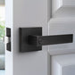KNOBWELL Craftsman Heavy Duty Matte Black Modern Privacy Door Handle with Lock