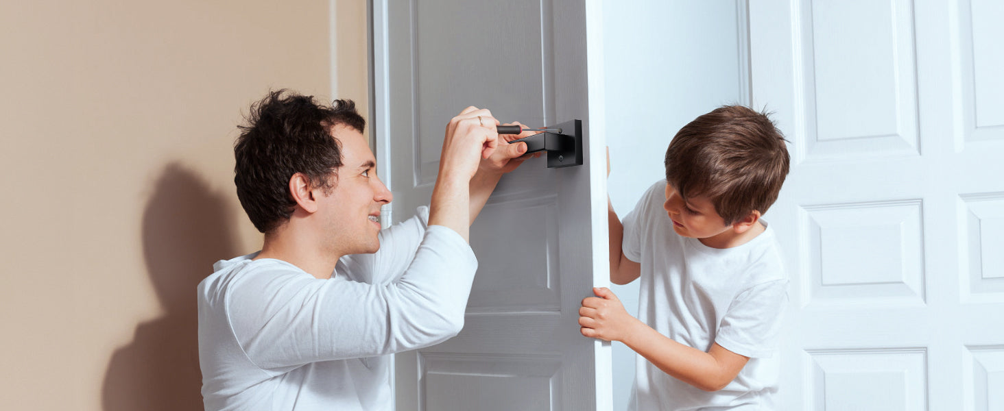 Load video: KNOBWELL Craftsman Style Door Handles Installation