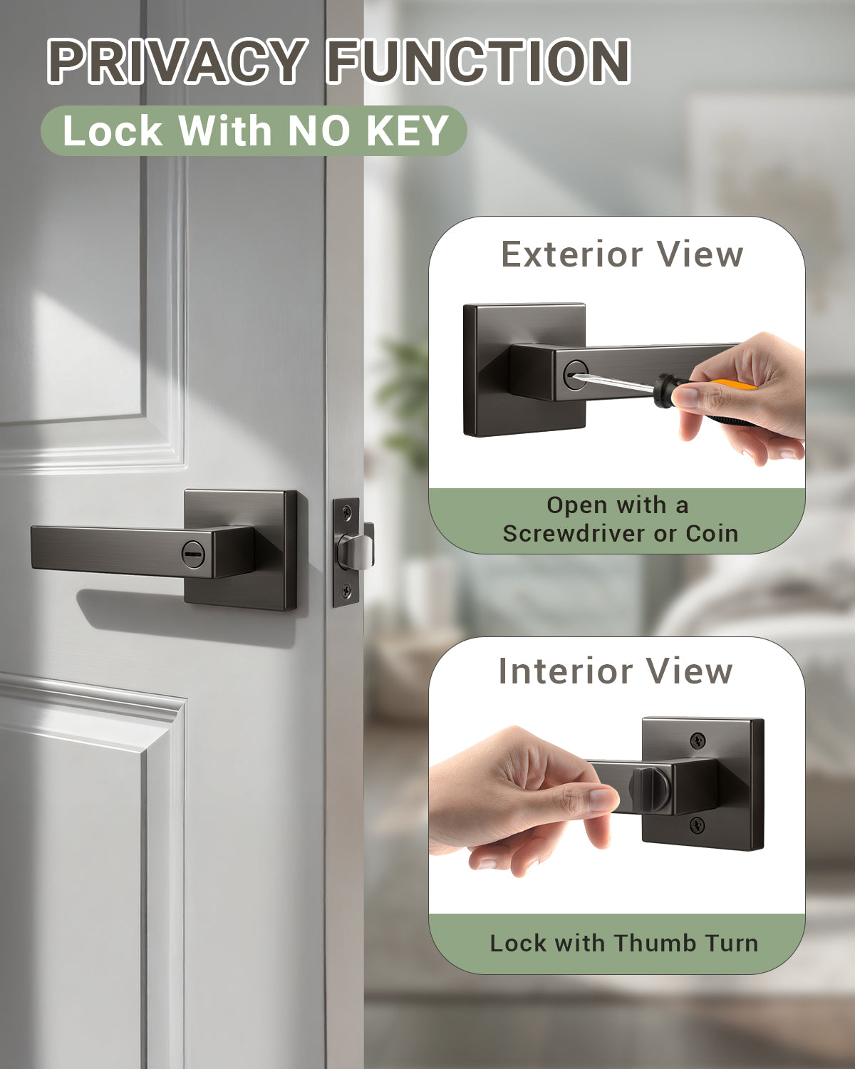 KNOBWELL Craftsman Heavy Duty Affordable Door Handles for Interior & Exterior Doors