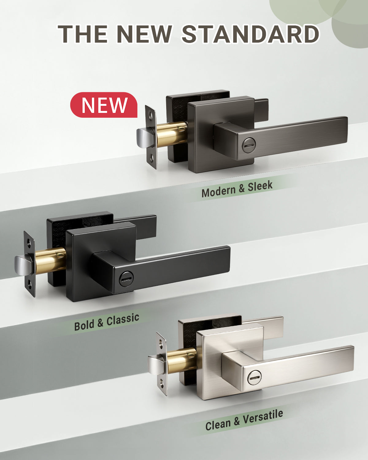 KNOBWELL Craftsman Heavy Duty Affordable Door Handles for Interior & Exterior Doors