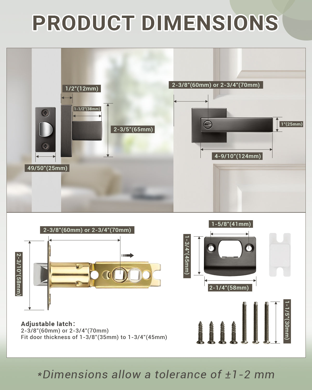 KNOBWELL Craftsman Heavy Duty Affordable Door Handles for Interior & Exterior Doors