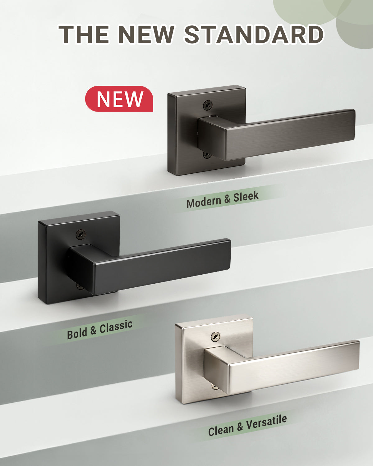 KNOBWELL Craftsman Heavy Duty Affordable Door Handles for Interior & Exterior Doors