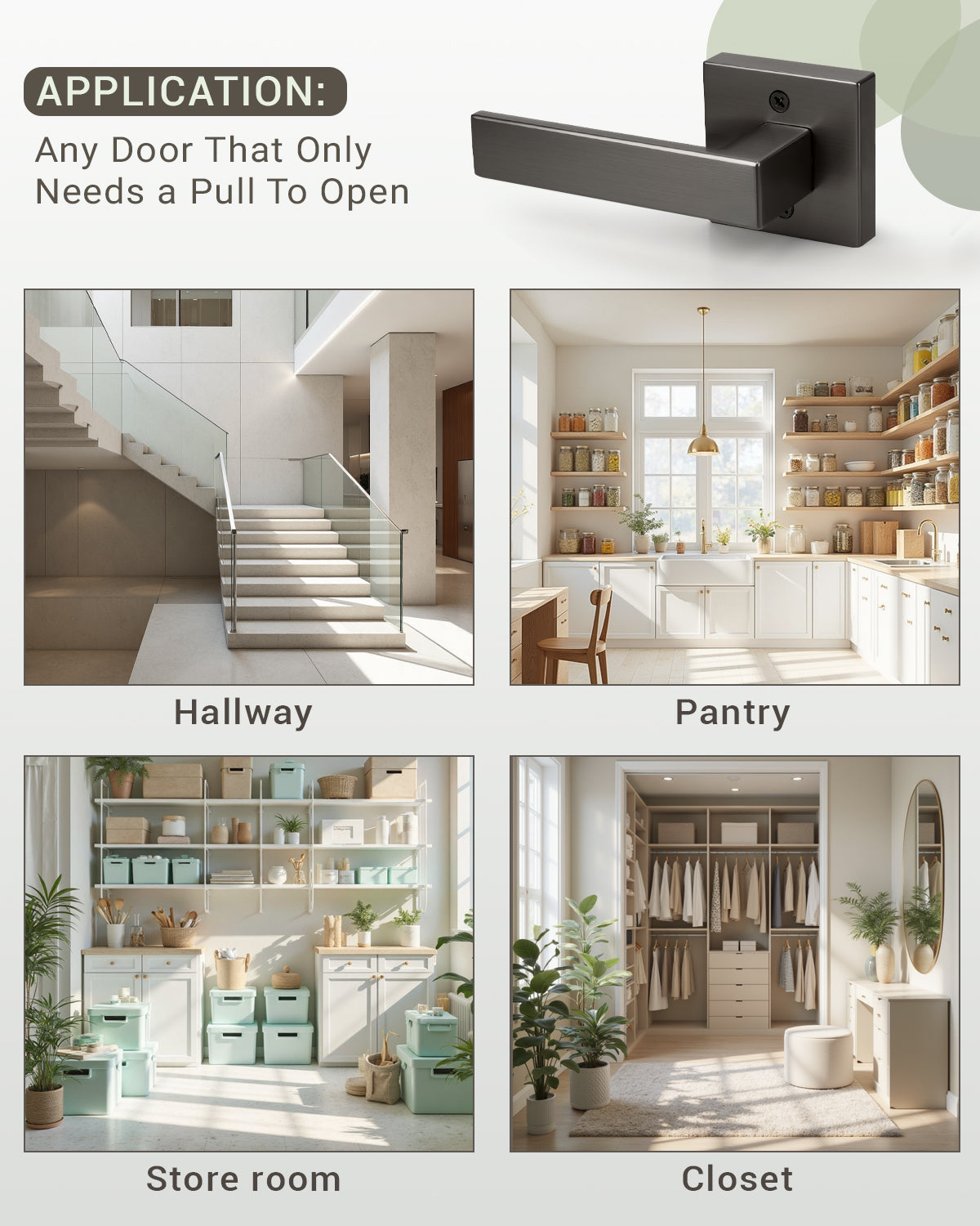 KNOBWELL Craftsman Heavy Duty Affordable Door Handles for Interior & Exterior Doors