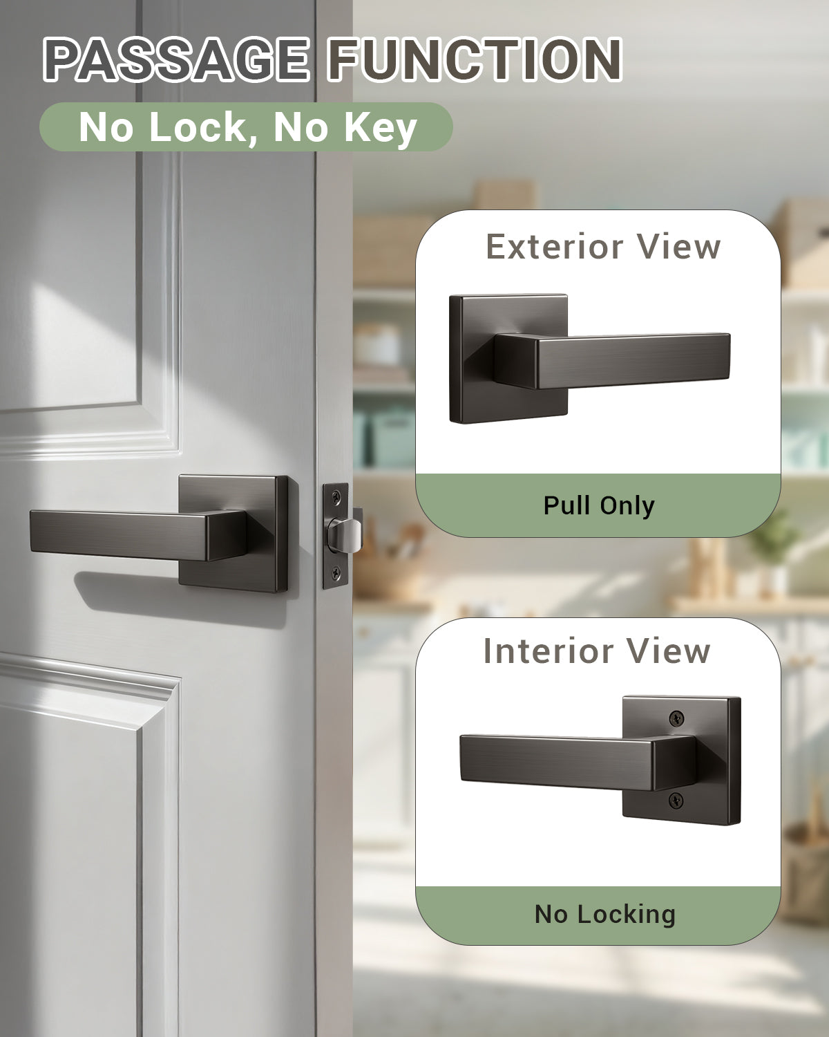 KNOBWELL Craftsman Heavy Duty Affordable Door Handles for Interior & Exterior Doors