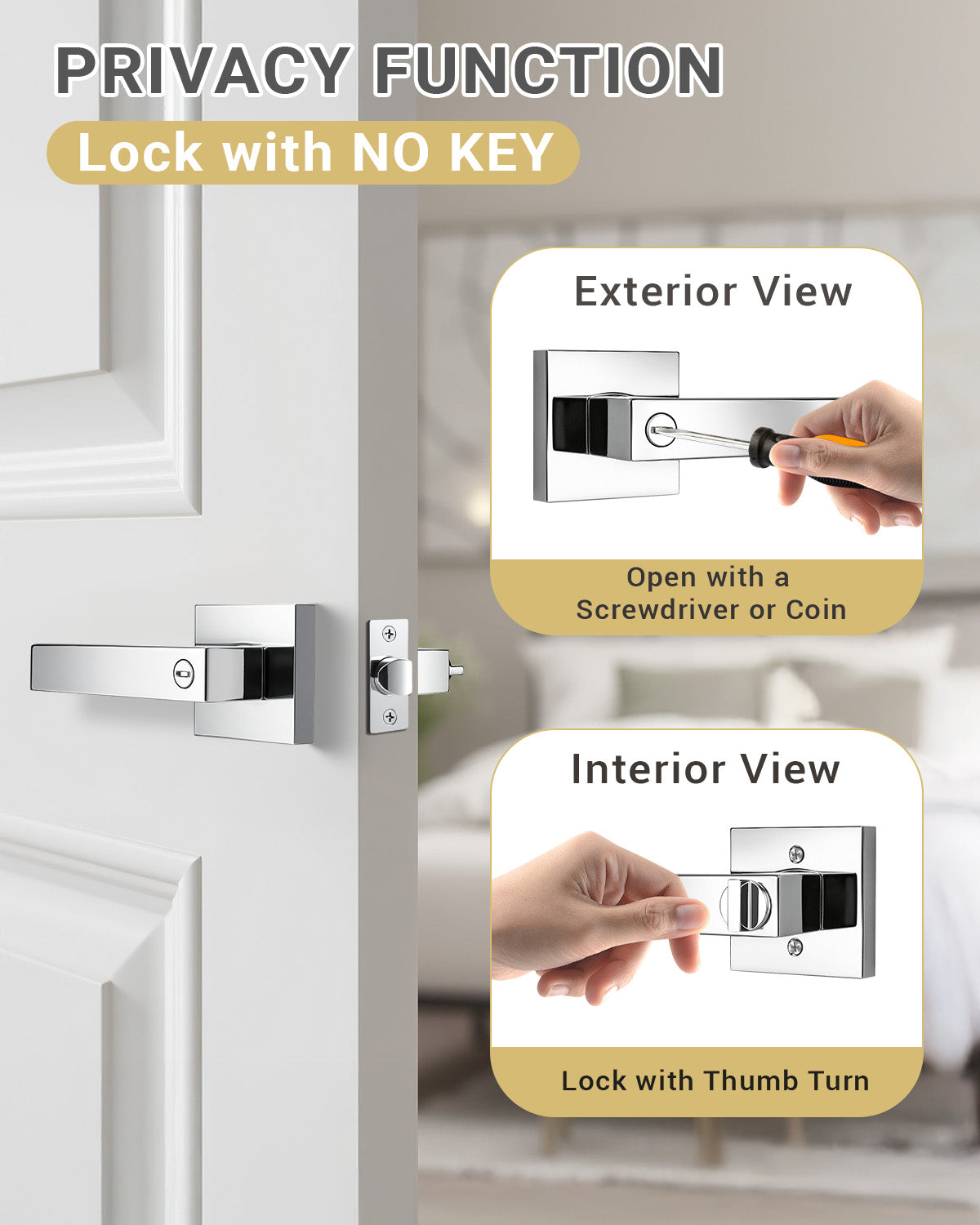KNOBWELL Craftsman Heavy Duty Affordable Door Handles for Interior & Exterior Doors