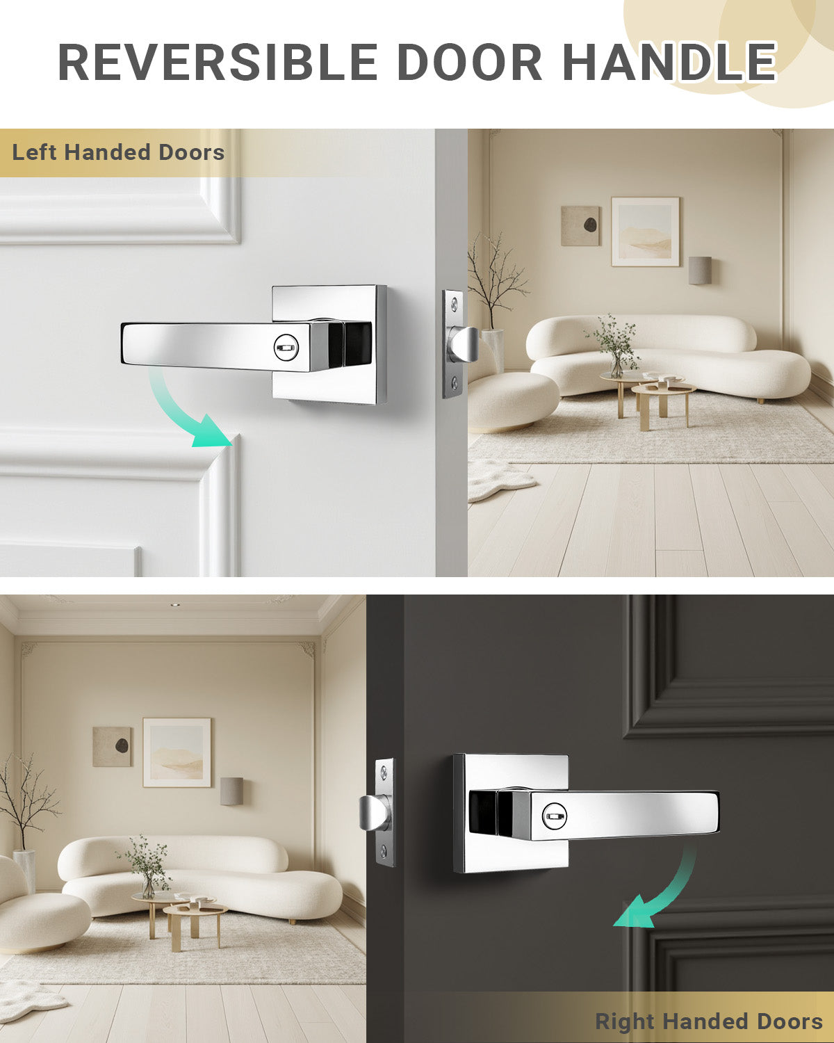 KNOBWELL Craftsman Heavy Duty Affordable Door Handles for Interior & Exterior Doors