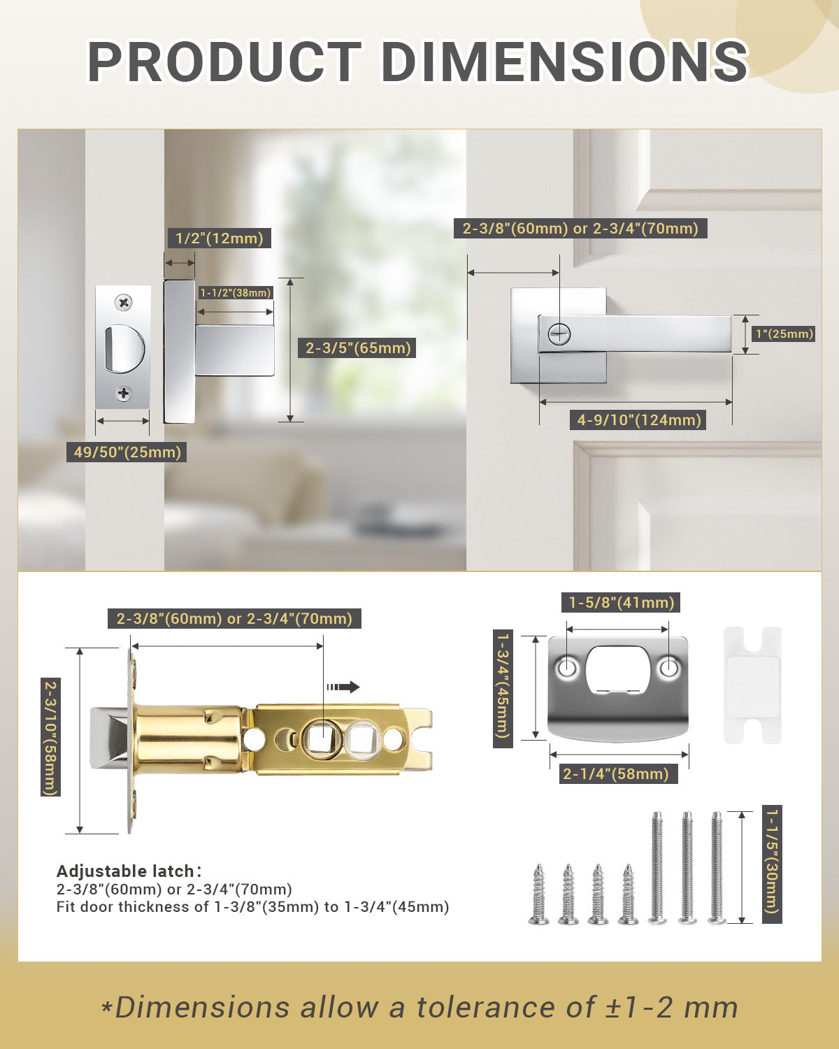 KNOBWELL Craftsman Heavy Duty Affordable Door Handles for Interior & Exterior Doors