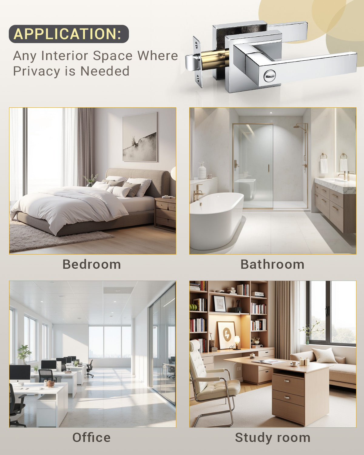 KNOBWELL Craftsman Heavy Duty Affordable Door Handles for Interior & Exterior Doors