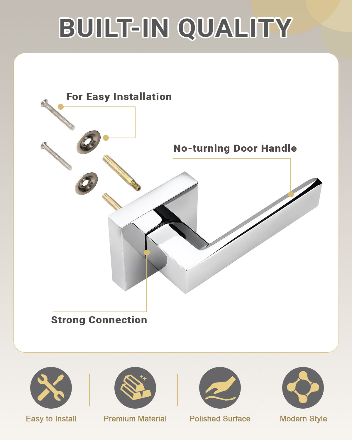 KNOBWELL Craftsman Heavy Duty Affordable Door Handles for Interior & Exterior Doors