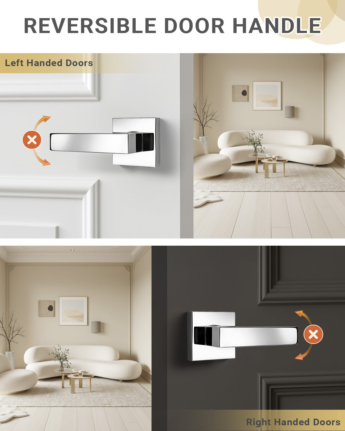 KNOBWELL Craftsman Heavy Duty Affordable Door Handles for Interior & Exterior Doors